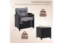COSTWAY Balkonset 3-tlg. Rattan mit Kissen Grau/Schwarz Bild 5