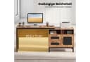 COSTWAY Computertisch mit Stauraum, 2 Schubladen & Schrank, Beige/Schwarz Bild 3