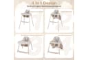 COSTWAY 4-in-1 Hochstuhl Blau/Khaki/Rosa mit verstellbarem Tablett Bild 1