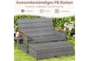 COSTWAY Loungebett 2-Personen Outdoor Rattan mit verstellbarer Rückenlehne Bild 4