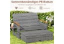 COSTWAY Loungebett Outdoor PE-Rattan 2-Personen mit verstellbarer Rückenlehne Bild 3