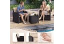 COSTWAY Balkonset 3-tlg. Schwarz PE-Rattan mit Kissen Bild 1