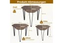 COSTWAY Beistelltisch 3er Set Braun Stahl Industrial Bild 5