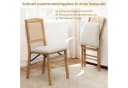 COSTWAY Esszimmerstuhl 2er Set Klappbar Gummibaumholz Rattan Leinen Beige Bild 3