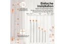 COSTWAY Raumteiler Gardinenstange flexibel verstellbar Schwarz/Weiß Bild 4