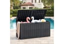 COSTWAY Auflagenbox Gartenbox Schwarz Wasserdicht Mit Abschließbarem Deckel Bild 1