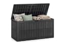 COSTWAY Auflagenbox Gartenbox Schwarz Wasserdicht Mit Abschließbarem Deckel Bild 2