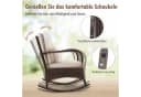 COSTWAY Schaukelstuhl 2er Set mit Couchtisch Braun PE-Rattan Bild 1