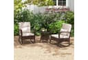 COSTWAY Schaukelstuhl 2er Set mit Couchtisch Braun PE-Rattan Bild 2