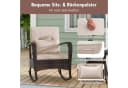 COSTWAY Schaukelstuhl 2er Set mit Couchtisch Braun PE-Rattan Bild 3
