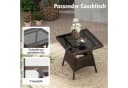 COSTWAY Schaukelstuhl 2er Set mit Couchtisch Braun PE-Rattan Bild 4