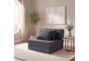 KOMFOTTEU Schlafsofa 3-in-1 Bodensofa Chenille Grau/Beige Bild 1