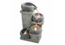 KOMFOTTEU 4-stufiger Gartenbrunnen Grau mit LED & Wasserfall Bild 2