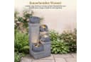 KOMFOTTEU 4-stufiger Gartenbrunnen Grau mit LED & Wasserfall Bild 4