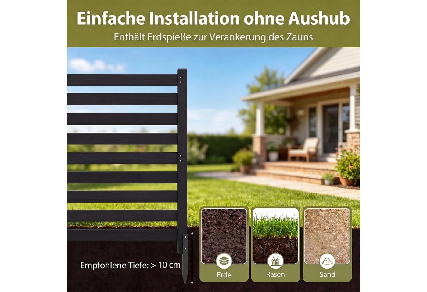 KOMFOTTEU Gartenzaun 2-teilig Sichtschutz Tannenholz - Bild 5