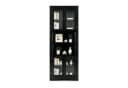 KOMFOTTEU Hochschrank 6-stufiger Eckschrank Weiß/Schwarz mit Glastüren Bild 2