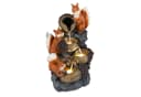 KOMFOTTEU Gartenbrunnen 4-stufig mit LED Grau/Orange Bild 2