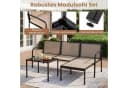COSTWAY Gartenlounge-Set 3-tlg. Braun Metall mit Kissen Bild 5