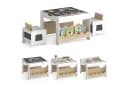 COSTWAY Kindersitzgruppe 3-tlg. Beige Holz mit wendbarer Tafelplatte Bild 2