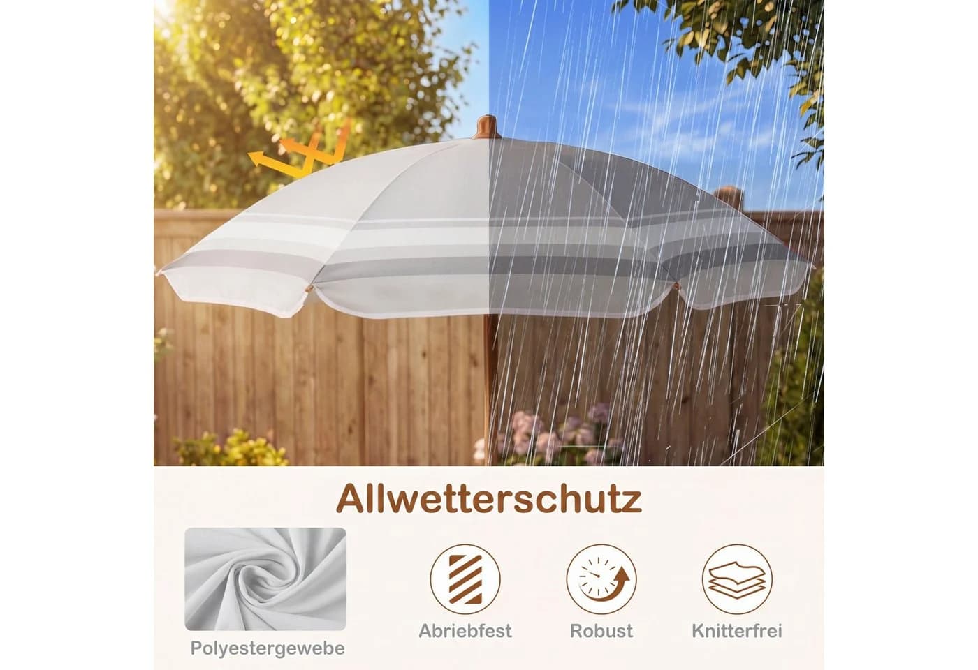 COSTWAY Garten-Kindersitzgruppe mit Klappstühlen & Sonnenschirm