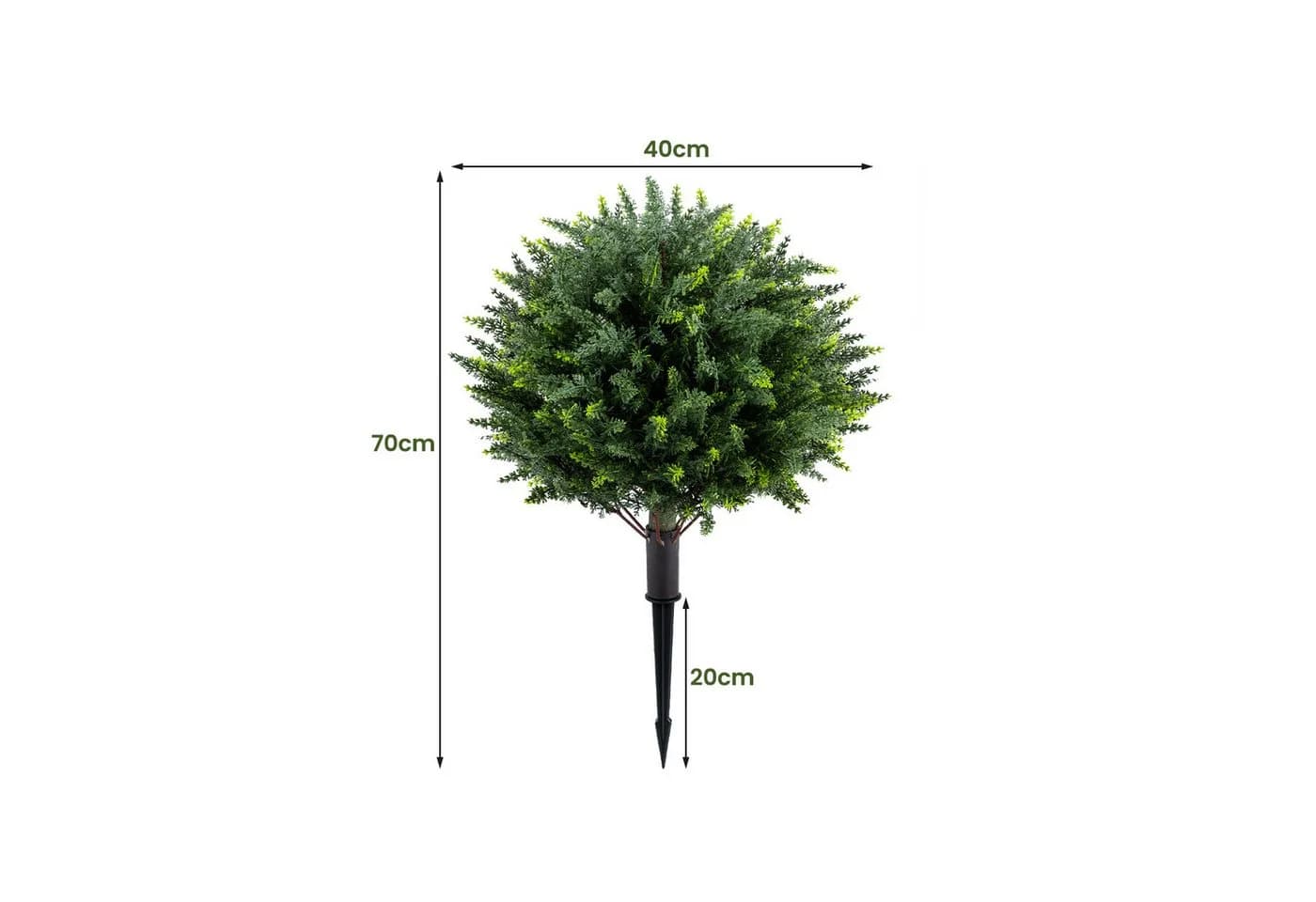 COSTWAY Kunstbaum Zypresse Grün 70 cm, Witterungsbeständig - Bild 3