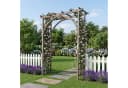 COSTWAY Rosenbogen Gartenbogen Holz Dunkelbraun mit Dach Bild 1