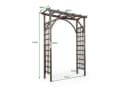 COSTWAY Rosenbogen Gartenbogen Holz Dunkelbraun mit Dach Bild 5