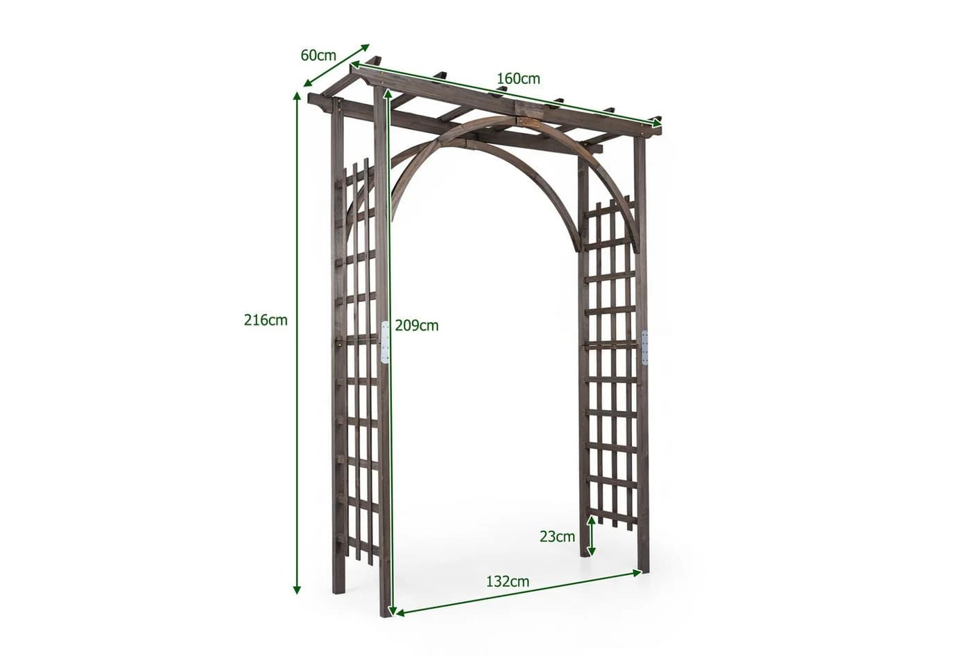 COSTWAY Rosenbogen Gartenbogen Holz Dunkelbraun mit Dach - Bild 5