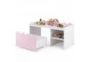 COSTWAY Kindertisch Rosa 2-in-1 Aktivitätstisch mit Stauraum Bild 2
