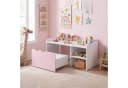 COSTWAY Kindertisch Rosa 2-in-1 Aktivitätstisch mit Stauraum Bild 3
