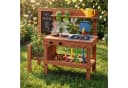 COSTWAY Outdoor-Spielküche Holz mit Pflanzkasten und Spülbecken Bild 1