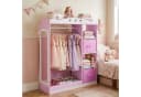 COSTWAY Kindergarderobe mit Spiegel Rosa/Weiß Bild 1