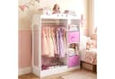 COSTWAY Kleiderständer Kindergarderobe mit Spiegel Rosa/Weiß Bild 1