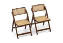 COSTWAY Klappstuhl 2er Set Esszimmerstühle Bambus Natur Bild 2