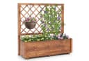 COSTWAY Blumenkasten Hochbeet mit Rankgitter Braun Kiefernholz Bild 2