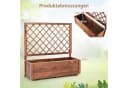 COSTWAY Blumenkasten Hochbeet mit Rankgitter Braun Kiefernholz Bild 3