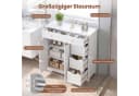 COSTWAY Badkommode mit 4 Schubladen und 2-Tür-Schrank Weiß Bild 3