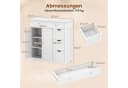 COSTWAY Badkommode mit 4 Schubladen und 2-Tür-Schrank Weiß Bild 5