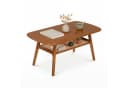 COSTWAY Couchtisch Holz Braun mit Ablage Bild 2