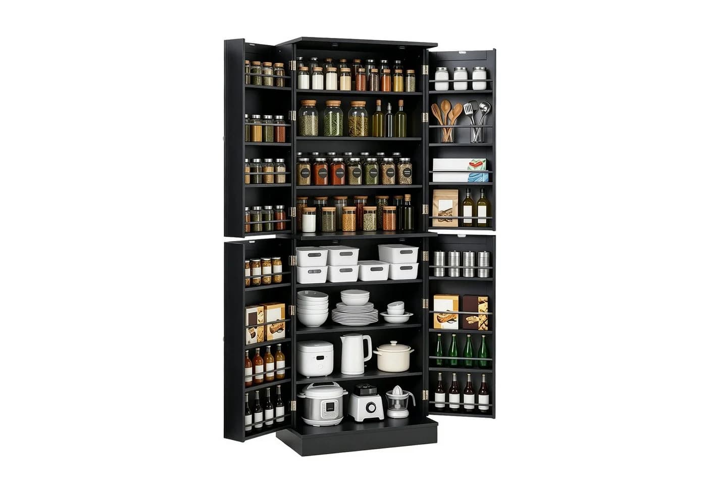 COSTWAY Vorratsschrank Küche Schwarz 166,5 cm - Bild 2