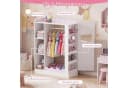COSTWAY Kinderkleiderschrank Rosa/Weiß mit Spiegeln und Kleiderstange Bild 3