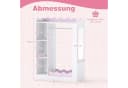 COSTWAY Kinderkleiderschrank Rosa/Weiß mit Spiegeln und Kleiderstange Bild 5