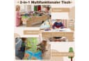 COSTWAY Holz-Spieltisch mit Eisenbahn-Set 110-tlg. 3-in-1 Design Bild 1