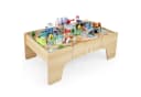 COSTWAY Holz-Spieltisch mit Eisenbahn-Set 110-tlg. 3-in-1 Design Bild 2
