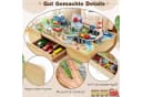 COSTWAY Holz-Spieltisch mit Eisenbahn-Set 110-tlg. 3-in-1 Design Bild 3
