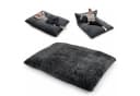 COSTWAY Sitzsack Cordstoff 2-in-1 Bodensessel Beige/Grau Bild 2