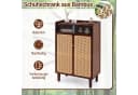 COSTWAY Schuhschrank Bambus mit Rattan Fronten Bild 1