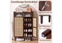 COSTWAY Schuhschrank Bambus mit Rattan Fronten Bild 3