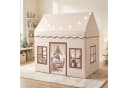 COSTWAY Spielzelt mit Hinterhof Kinderspielhaus Beige Grau Braun Bild 1