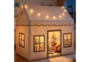 COSTWAY Spielzelt mit Hinterhof Kinderspielhaus Beige Grau Braun Bild 3